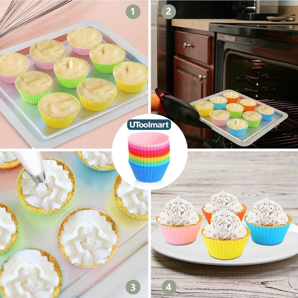 🔴 Reusable Silicone Baking Cups, Non-stick Cake Mold - Picture 3 of 3